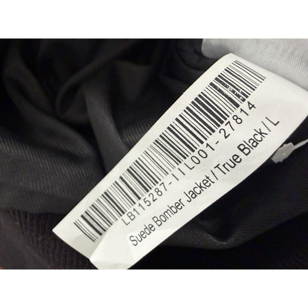 NWT Quince Men 100% Goat Suede Bomber Jacket •Men L• True Black Coat $225 - Picture 7 of 10